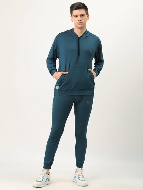 

Sports52 wear Men Blue Solid Hooded Tracksuit
