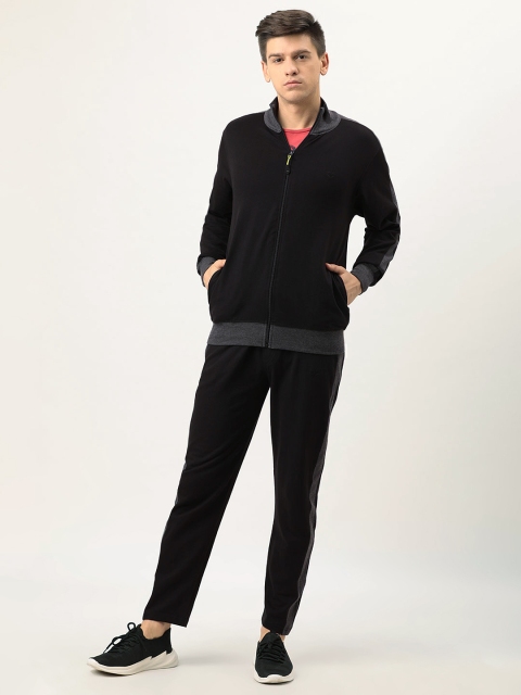 

Sports52 wear Men Black Solid Tracksuit