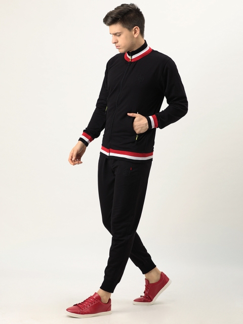 

Sports52 wear Men Black Solid Tracksuit