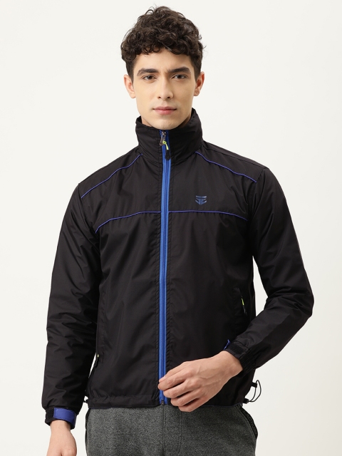 

Sports52 wear Men Black Solid Foldable Hood Rain Jacket
