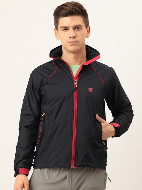 

Sports52 wear Men Black Solid Hooded Rain Jacket
