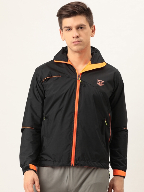 

Sports52 wear Men Black Solid Hooded Rain Jacket