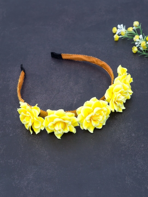 

Golden Peacock Yellow Embellished Hairband