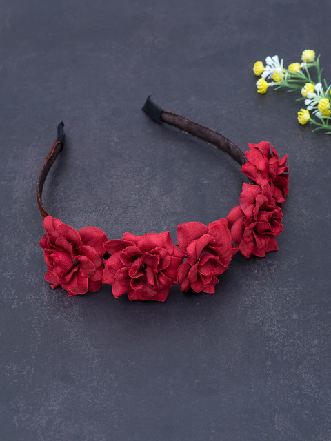

Golden Peacock Women Maroon Hairband