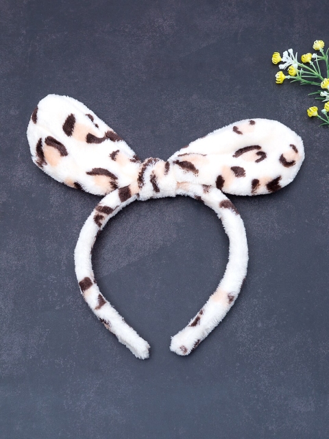 

Golden Peacock Women White Bow-Top Band