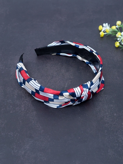 

Golden Peacock Multicoloured Checked Printed Hairband, Multi