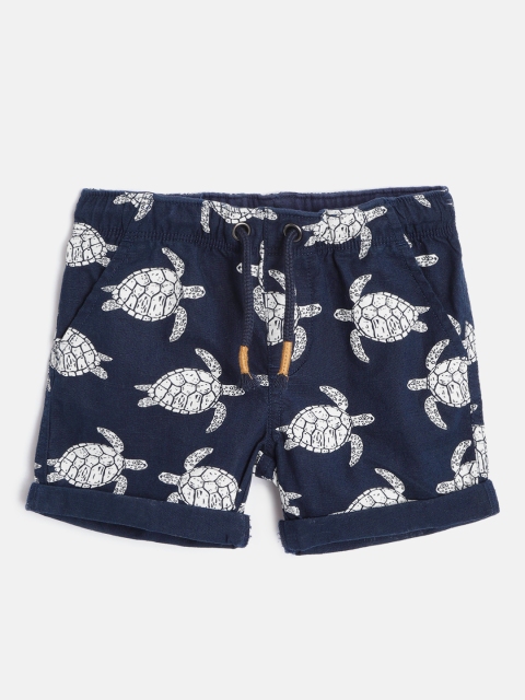 

Marks & Spencer Boys Navy Blue Printed Regular Shorts