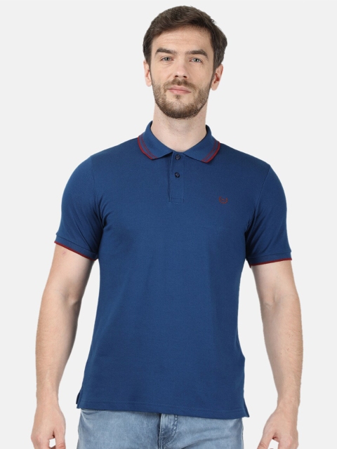 

Monte Carlo Men Navy Blue Solid Polo Collar T-shirt