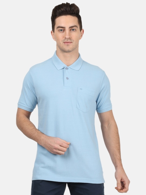 

Monte Carlo Men Blue Solid Polo Collar T-shirt