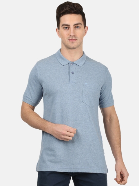 

Monte Carlo Men Blue Solid Polo Collar T-shirt