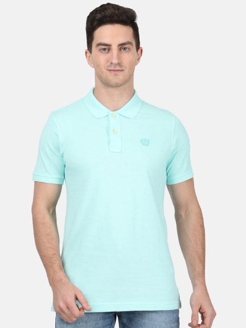 

Monte Carlo Men Blue Solid Polo Collar T-shirt