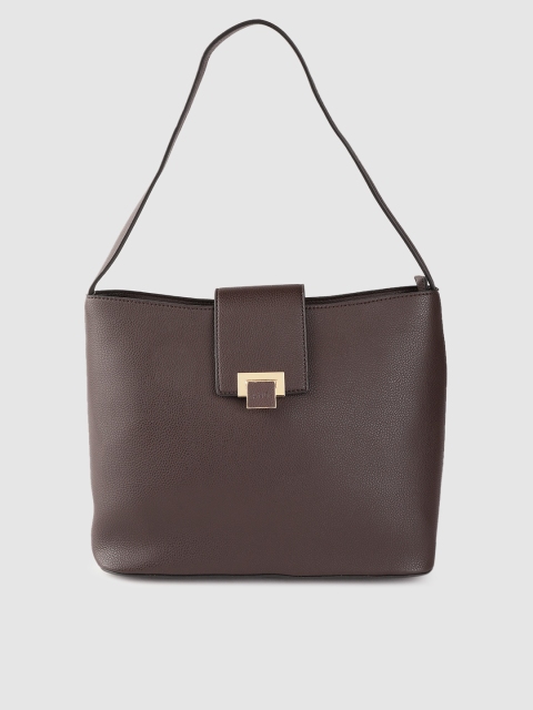 

AND Women Coffee Brown Solid Structured Shoulder Bag