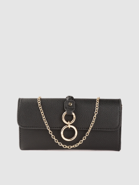 

Global Desi Women Black Solid Two Fold Wallet