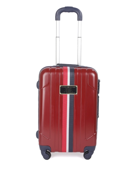 

Tommy Hilfiger Unisex Maroon Solid Hard 4 Wheels 360-Degree Rotation Cabin Trolley Bag