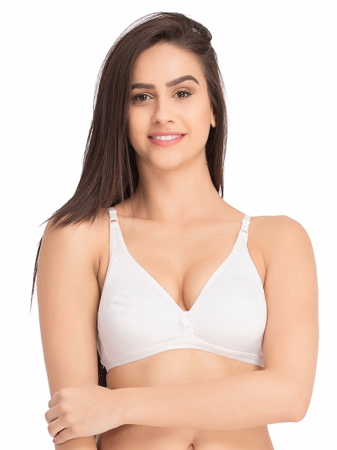 

Clovia White Medium-Coverage Seamless Bra BR0641P18