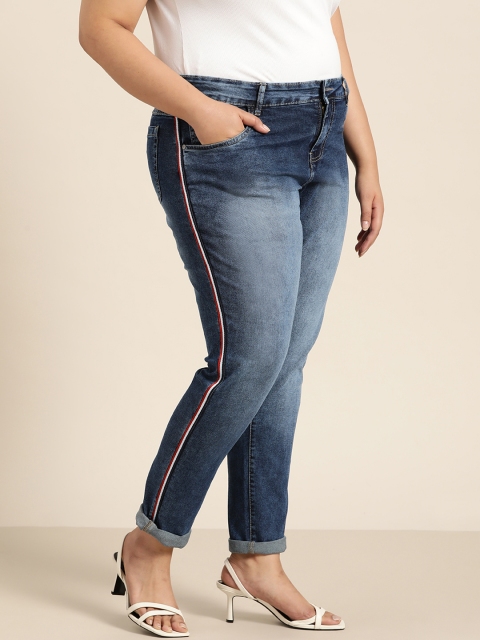 

Sztori Women Plus Size Blue Skinny Fit Heavy Fade Stretchable Jeans