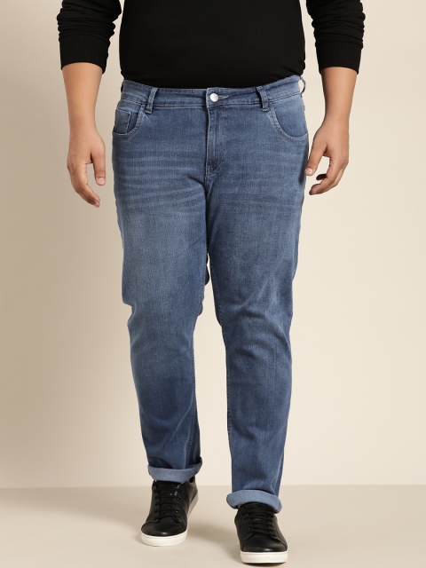 

Sztori Men Plus Size Blue Slim Tapered Fit Light Fade Stretchable Jeans