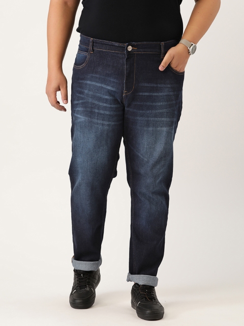 

Sztori Men Plus Size Navy Blue Light Fade Stretchable Jeans