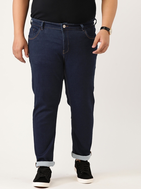 

Sztori Men Plus Size Navy Blue Stretchable Jeans