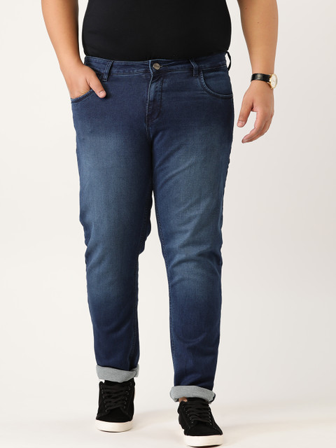 

Sztori Men Plus Size Navy Blue Light Fade Stretchable Jeans