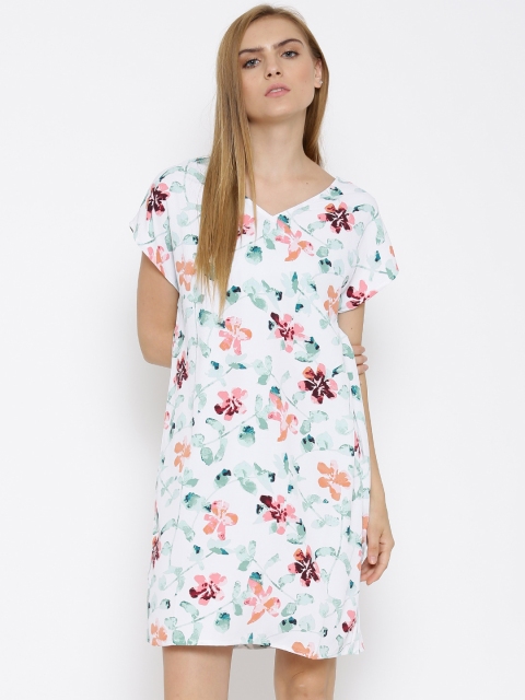 

Vero Moda White Polyester Printed Shift Dress