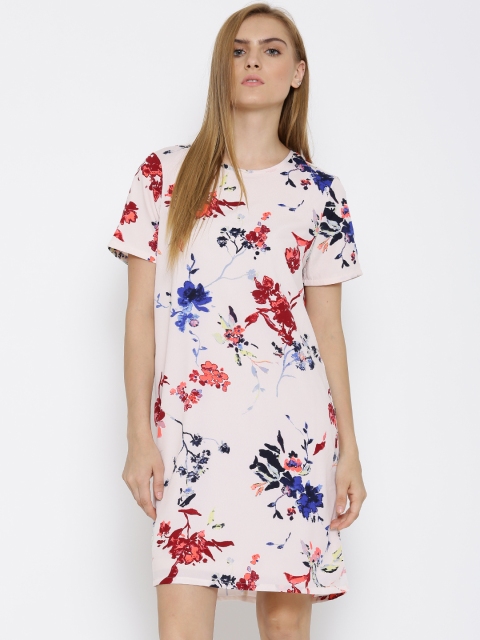 

Vero Moda Light Pink Polyester Printed Shift Dress