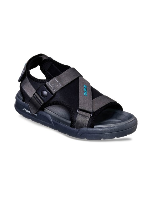 

Duke Men Grey & Black Comfort Sandals