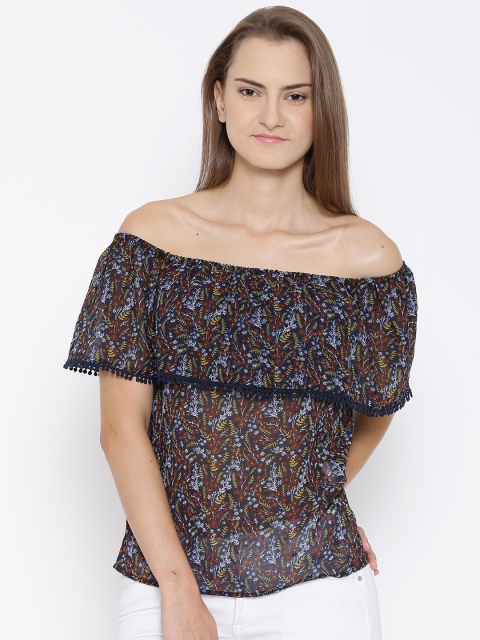 

Vero Moda Multicoloured Polyester Printed Off-Shoulder Top, Multi