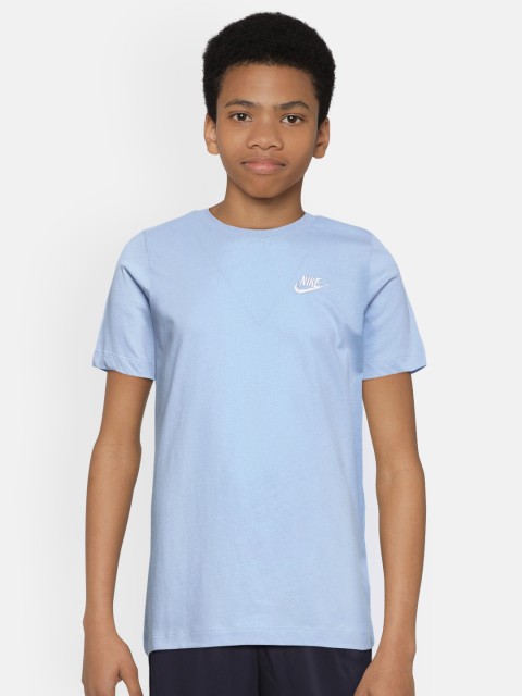 

Nike Boys Blue Solid FUTURA Pure Cotton T-shirt