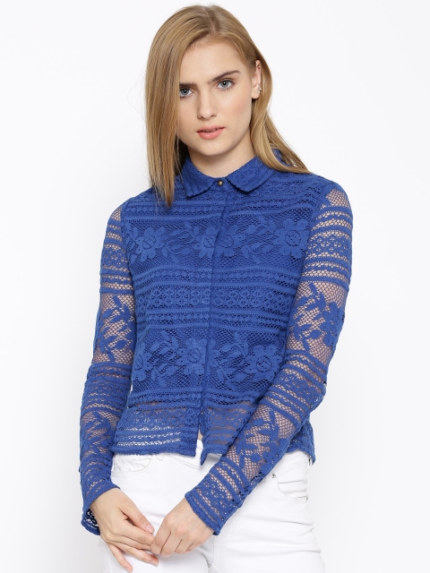 

Vero Moda Blue Crochet Shirt