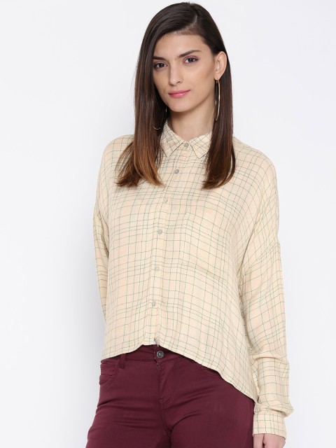

Vero Moda Cream-Coloured & Green Checked Shirt