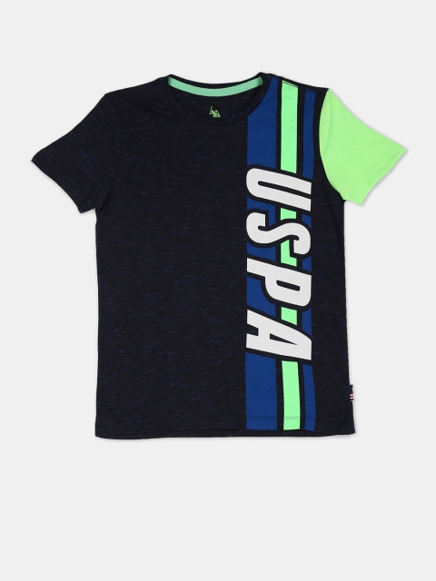 

U S Polo Assn Kids Boys Blue Colourblocked T-shirt
