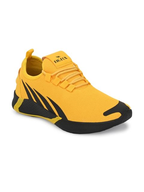 

Big Fox Men Yellow & Black Mesh Running Shoes