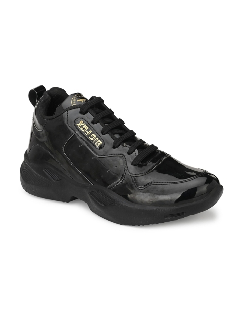 

Big Fox Men Black Canvas Mid-Top Track Running Shoes