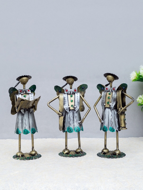 

Golden Peacock Set Of 3 Gold-Toned & Lavender Handcrafted School Boys Showpieces