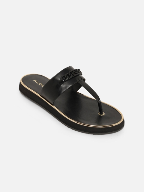 

ALDO Women Black T-Strap Flats