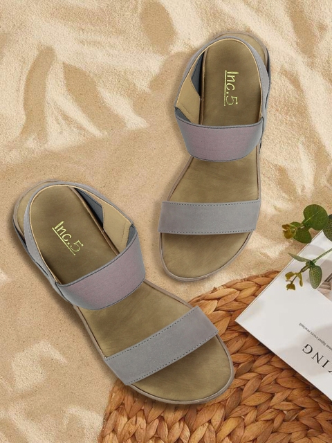 

Inc 5 Women Grey & Brown Colourblocked Wedges