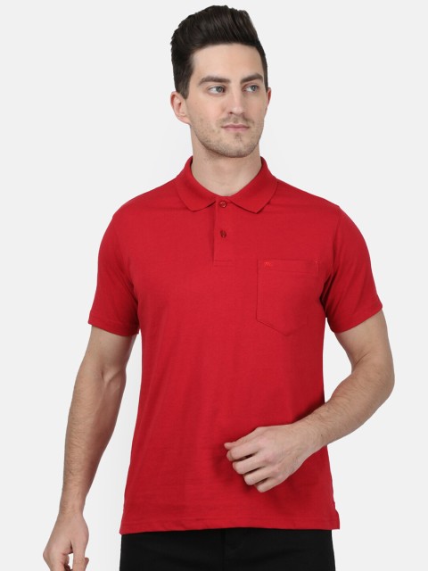

Monte Carlo Men Red Solid Polo Collar T-shirt
