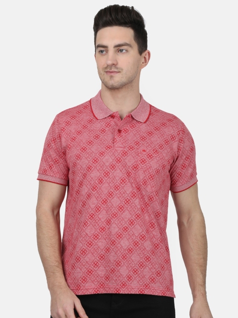 

Monte Carlo Men Pink Self Design Polo Collar T-shirt