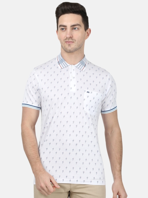 

Monte Carlo Men White Printed Polo Collar T-shirt