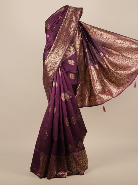 

Pothys Purple Woven Design Jute Silk Saree