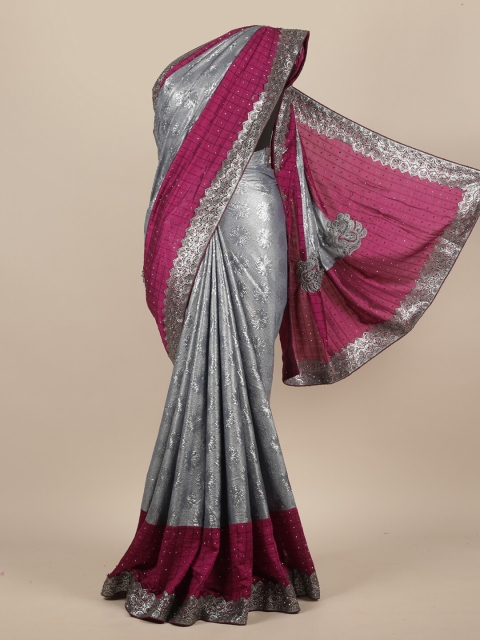 

Pothys Grey Woven Design Jute Silk Saree