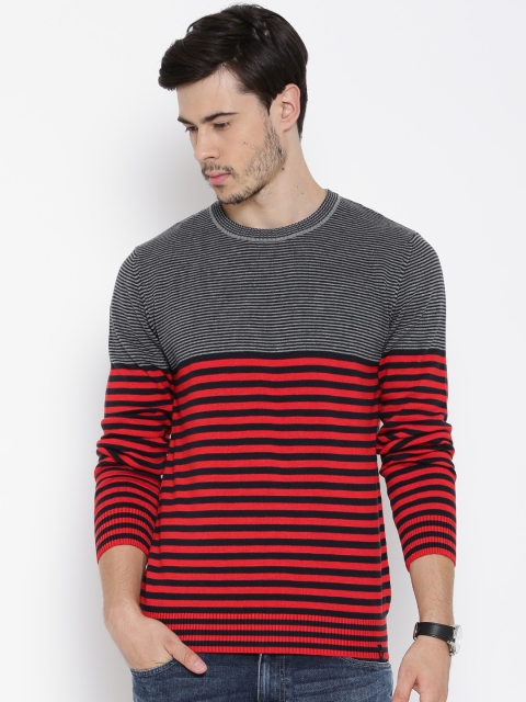 

United Colors of Benetton Coral Red Striped Sweater