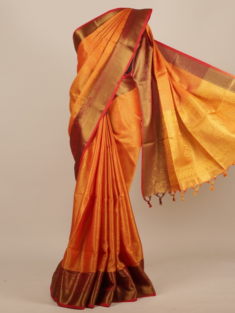 

Pothys Yellow Woven Design Jute Silk Saree