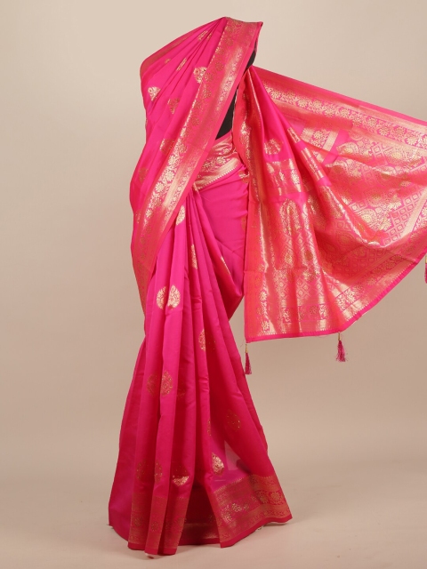 

Pothys Magenta Woven Design Jute Silk Saree