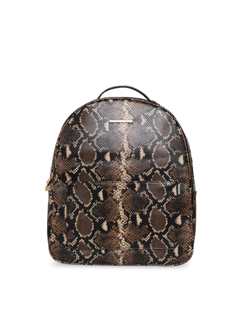 

ALDO Women Brown & Black Snake-Skin Printed Backpacks