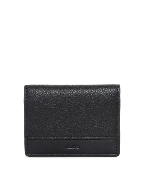 

ALDO Men Black Textured Card Holder