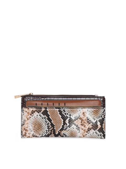 

ALDO Women Brown & Black Textured Card Holder