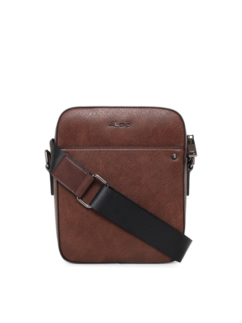 

ALDO Men Brown Textured Messenger Bag