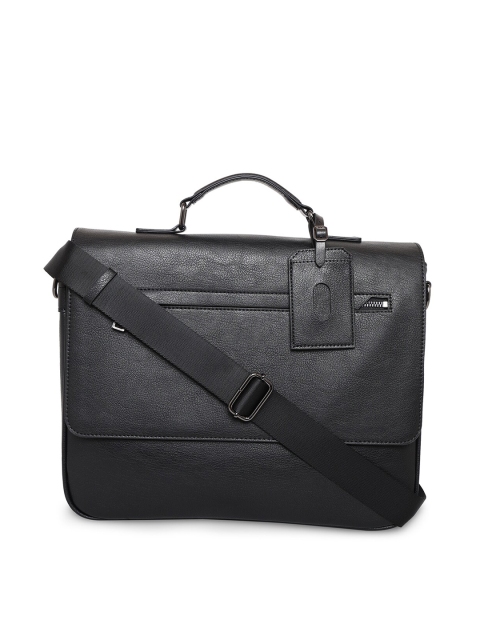 

ALDO Men Black Textured Messenger Bag